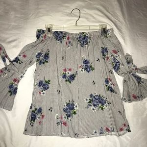 Women's Off-Shoulder Floral Blouse